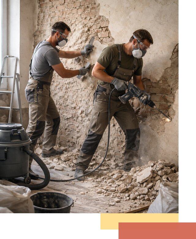 Демонтаж штукатурки со стен в Орле быстро и аккуратно