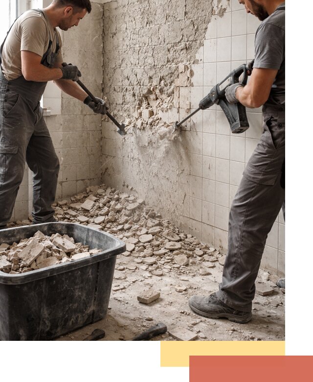 Демонтаж плитки со стен в Орле быстро и аккуратно