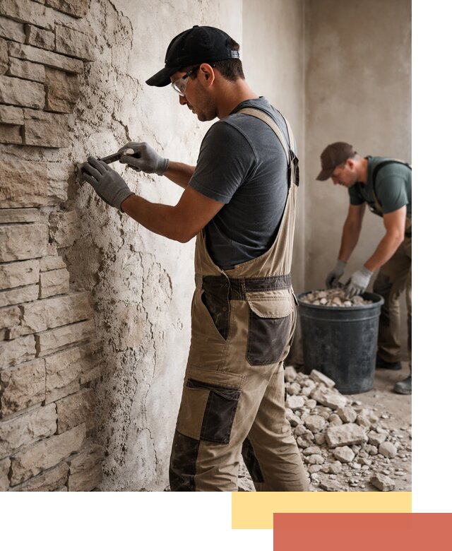 Демонтаж декоративного камня в Орле профессионально и безопасно