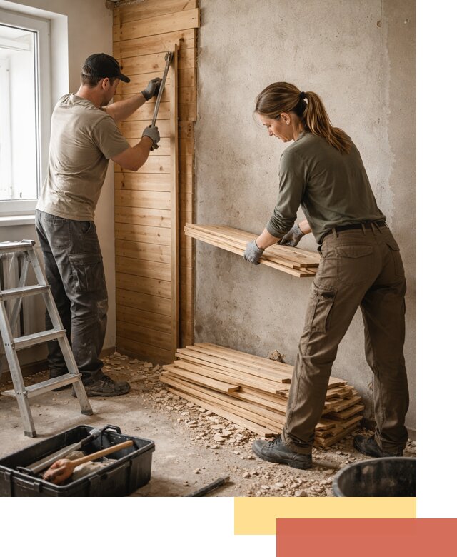 Демонтаж вагонки со стен в Орле — профессиональный демонтаж