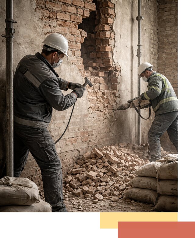 Демонтаж кирпичных стен в Орле быстро и безопасно