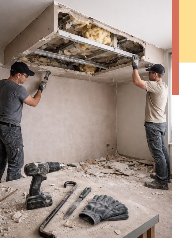 Демонтаж короба из гипсокартона в Орле от 1539 руб. — быстро и недорого | ОТДЕЛОЧНИК-Орл