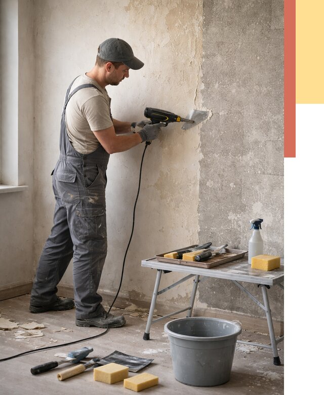 Очистка стен от клея в Орле от 1873 руб. — снятие и удаление клея со стен | ОТДЕЛОЧНИК-Орл