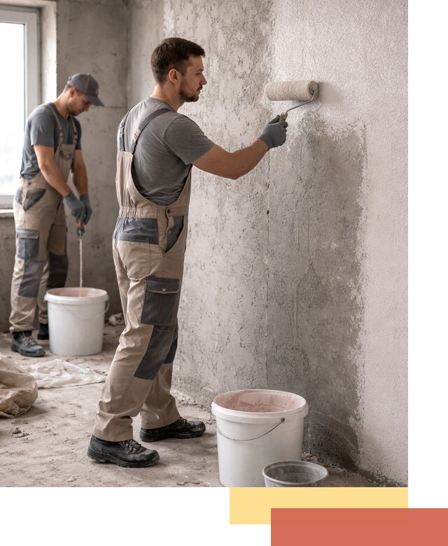 Нанесение бетоноконтакта на стены в Орле для последующей отделки