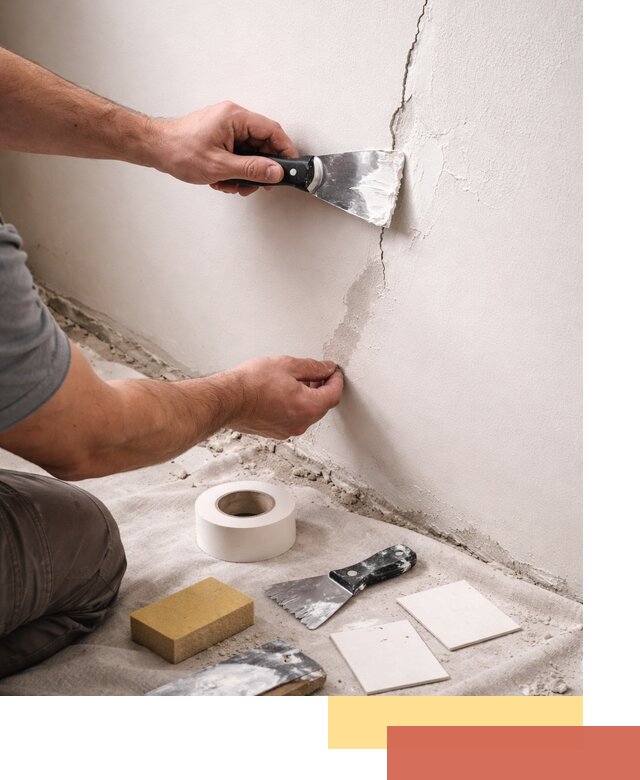 Заделка трещин и сколов в стенах и потолках в Орле