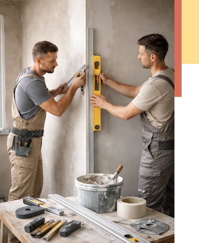 Выведение углов стен в Орле от 1873 руб. быстро и недорого | ОТДЕЛОЧНИК-Орл