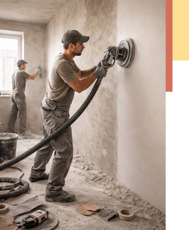 Шлифовка стен в Орле от 1215 руб/м2 — быстро и недорого | ОТДЕЛОЧНИК-Орл