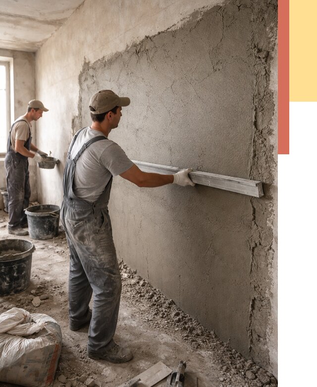 Цементная штукатурка стен в Орле от 4556 руб/м2 — быстро и недорого | ОТДЕЛОЧНИК-Орл