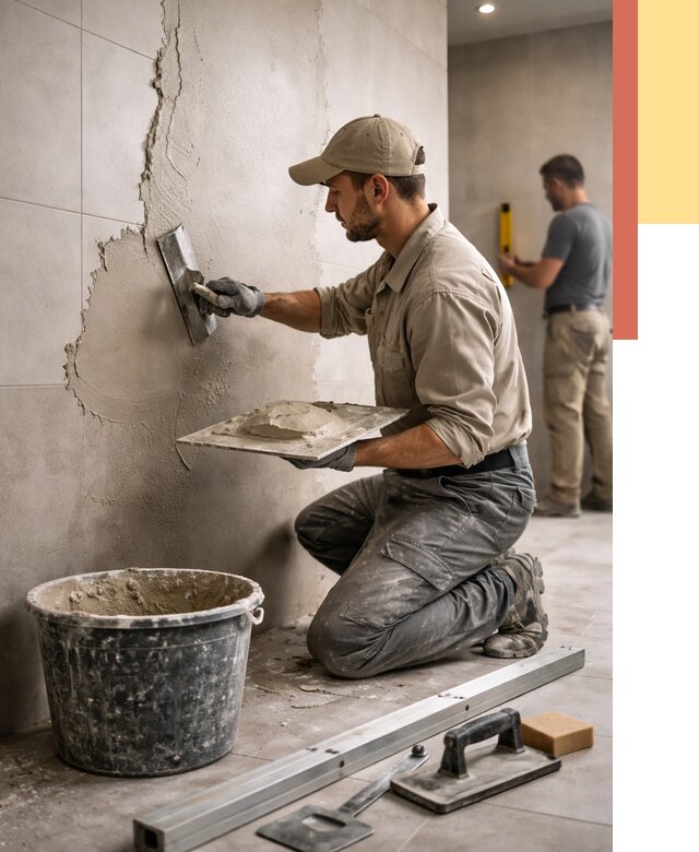 Штукатурка стен в ванной в Орле от 4556 руб./м² — выравнивание под ключ | ОТДЕЛОЧНИК-Орл