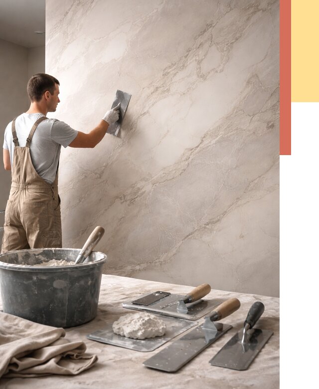 Декоративная штукатурка под мрамор в Орле от 2835 руб./м² — быстро и недорого | ОТДЕЛОЧНИК-Орл