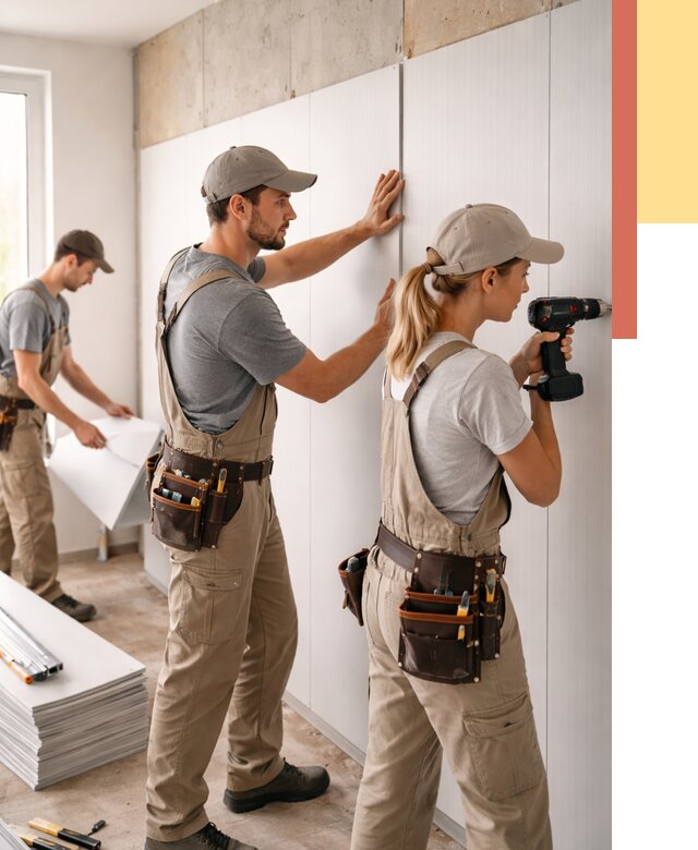 Монтаж ПВХ панелей на стены в Орле от 456 руб/м2 — быстро и недорого | ОТДЕЛОЧНИК-Орл