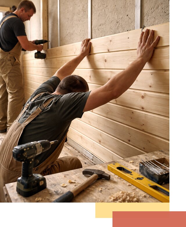 Монтаж деревянной вагонки на стены в Орле быстро и качественно