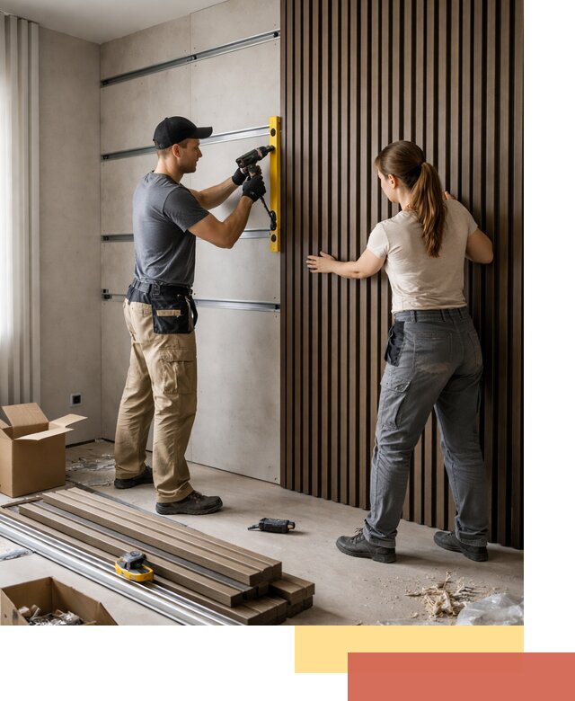 Монтаж реечных панелей на стены в Орле