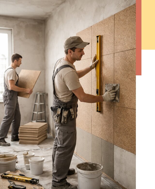 Монтаж пробковых панелей на стены в Орле от 3543 руб. — ОТДЕЛОЧНИК-Орл