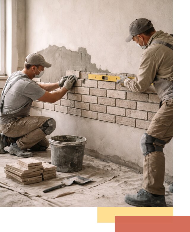 Монтаж декоративного кирпича профессионально в Орле