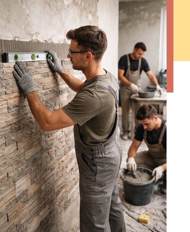 Монтаж искусственного камня в Орле от 4556 руб. под ключ | ОТДЕЛОЧНИК-Орл