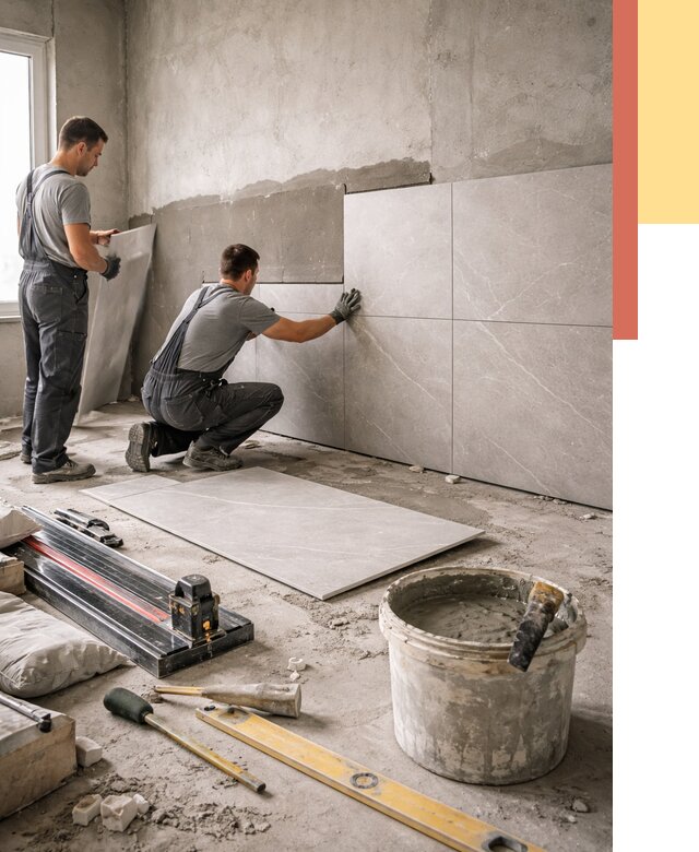 Облицовка стен керамогранитом в Орле от 4252 руб./м² — услуги под ключ | ОТДЕЛОЧНИК-Орл