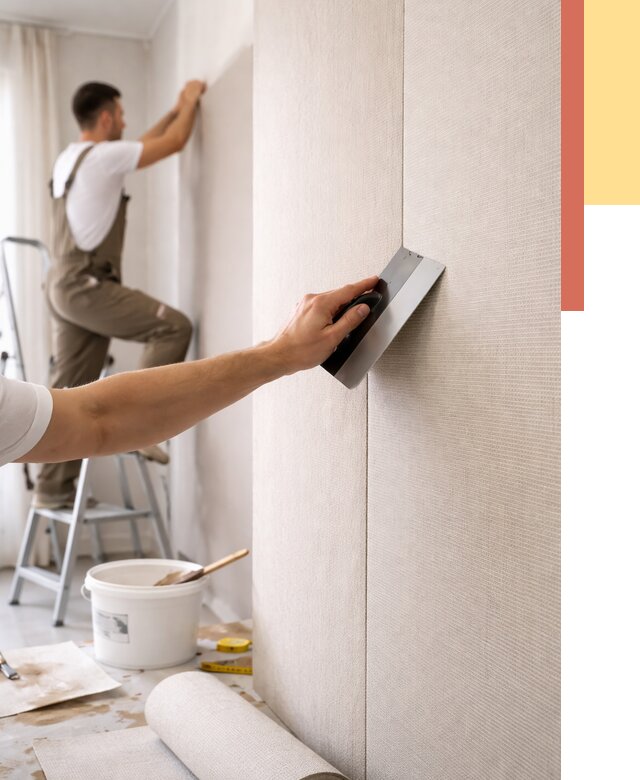 Поклейка текстильных обоев в Орле от 4556 руб. под ключ | ОТДЕЛОЧНИК-Орл