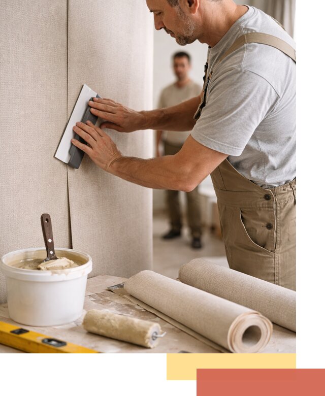 Поклейка текстильных обоев в Орле профессионально и аккуратно