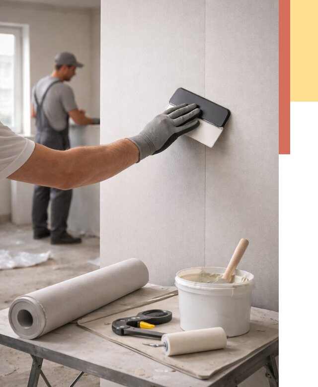 Поклейка обоев под покраску в Орле от 3543 руб. за м2 | ОТДЕЛОЧНИК-Орл