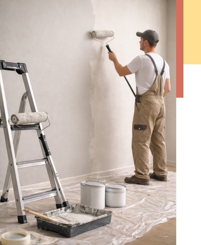 Покраска стен латексной краской в Орле от 4556 руб. за м2 | ОТДЕЛОЧНИК-Орл