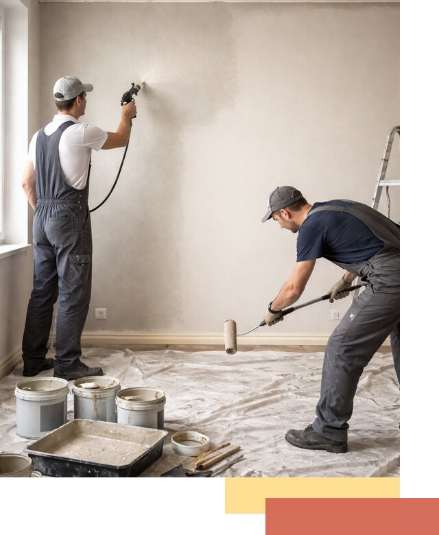 Покраска стен моющейся краской и защита поверхностей в Орле