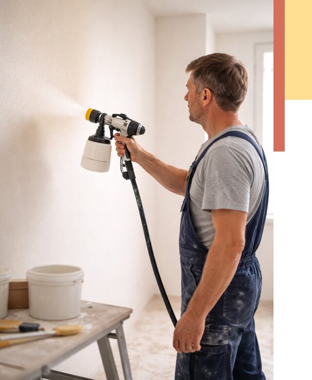 Покраска стен краскопультом в Орле от 7593 руб. — механизированная покраска | ОТДЕЛОЧНИК-Орл