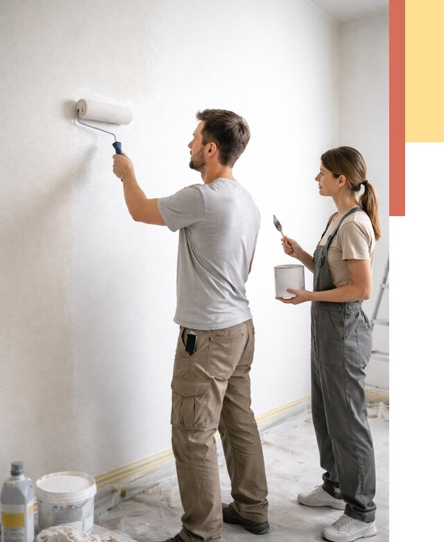 Окраска стен по стеклохолсту в Орле от 4556 руб/м² под ключ | ОТДЕЛОЧНИК-Орл