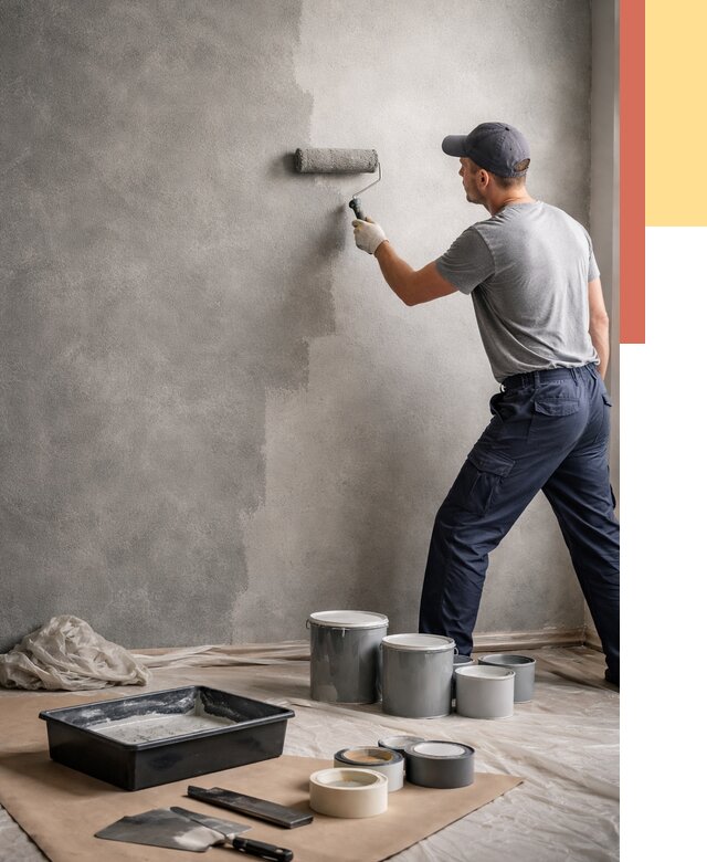 Покраска стен под бетон в Орле от 658 руб. за м2 — быстро и недорого | ОТДЕЛОЧНИК-Орл