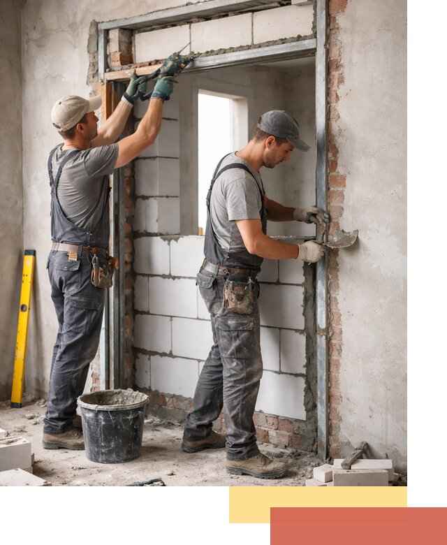 Закладка дверного проема под ключ в Орле: демонтаж, монтаж, отделка