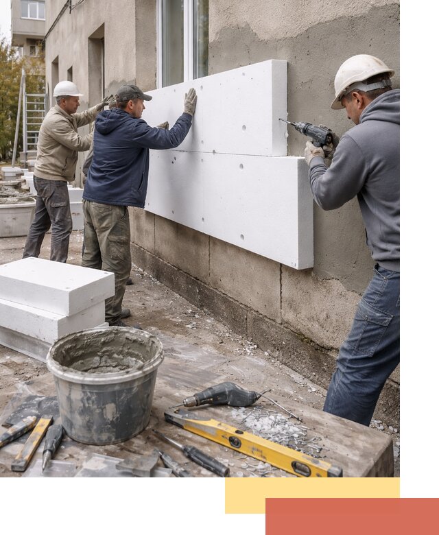 Утепление наружных стен пенопластом в Орле