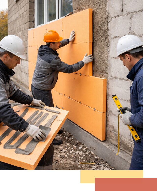 Утепление фасада пеноплексом под ключ в Орле