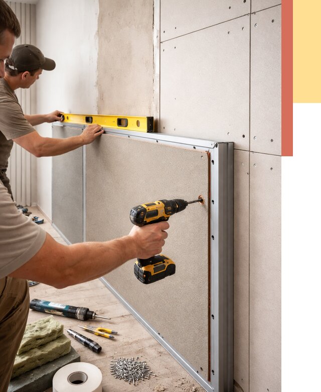 Шумоизоляция стен панелями ЗИПС в Орле от 2227 руб./м² под ключ | ОТДЕЛОЧНИК-Орл