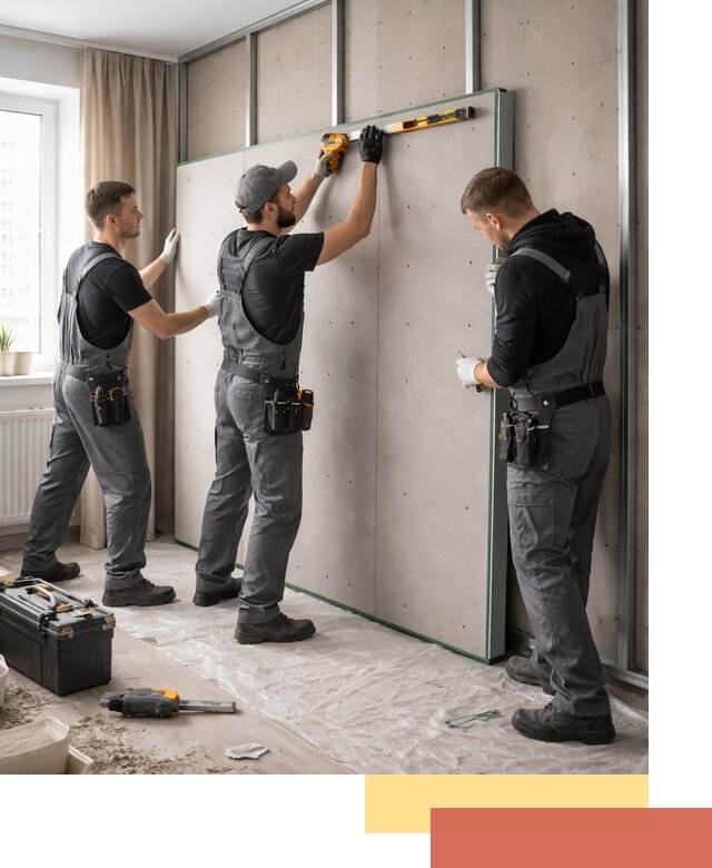 Шумоизоляция стен панелями ЗИПС в Орле для жилых и коммерческих помещений