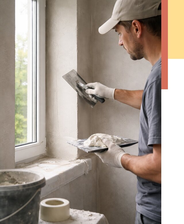 Штукатурка откосов в Орле от 4556 руб/м² — услуги и выравнивание под ключ | ОТДЕЛОЧНИК-Орл