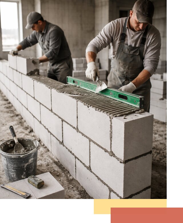 Кладка перегородок из газобетона в Орле быстро и качественно