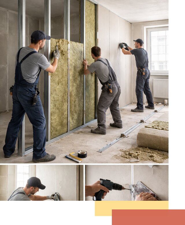 Перегородка из гипсокартона с шумоизоляцией в Орле — монтаж под ключ