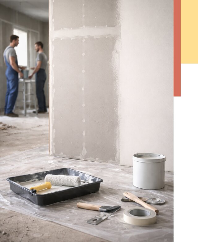 Покраска перегородок из гипсокартона в Орле от 4556 руб. под ключ | ОТДЕЛОЧНИК-Орл