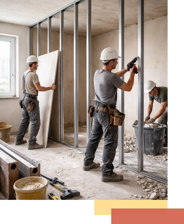 Перенос гипсокартонной перегородки в Орле профессионально и быстро