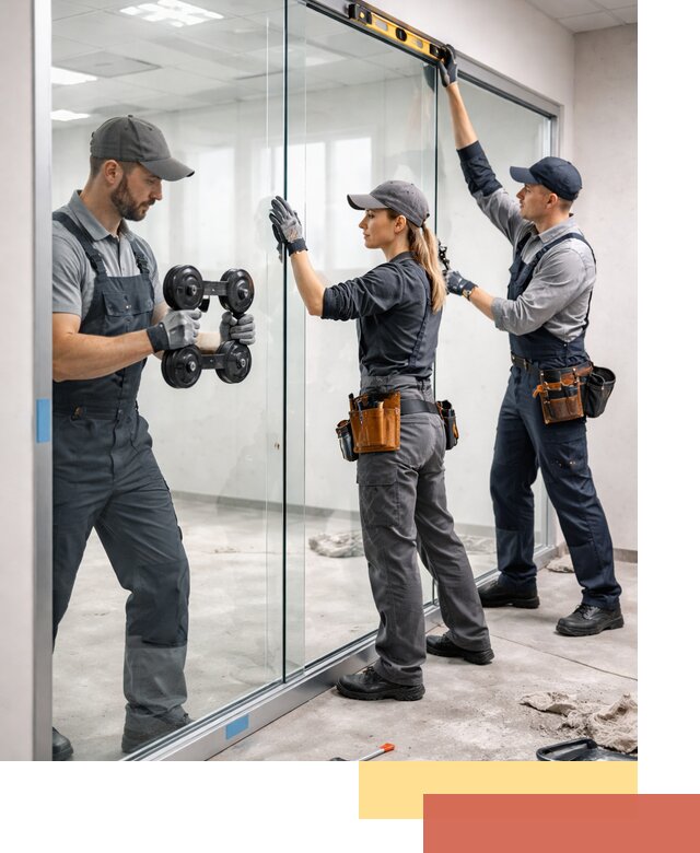 Профессиональный монтаж стеклянных перегородок в Орле