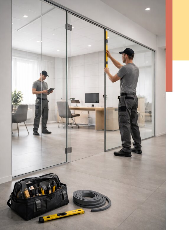 Цельностеклянные перегородки под ключ в Орле от 9618 руб. — монтаж и цены | ОТДЕЛОЧНИК-Орл