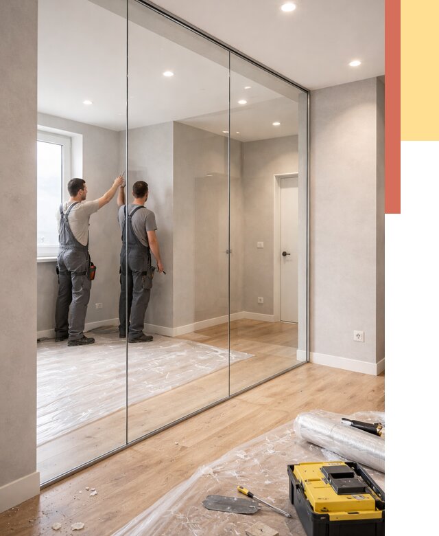 Безрамные стеклянные перегородки в Орле — монтаж от 9618 руб. | ОТДЕЛОЧНИК-Орл