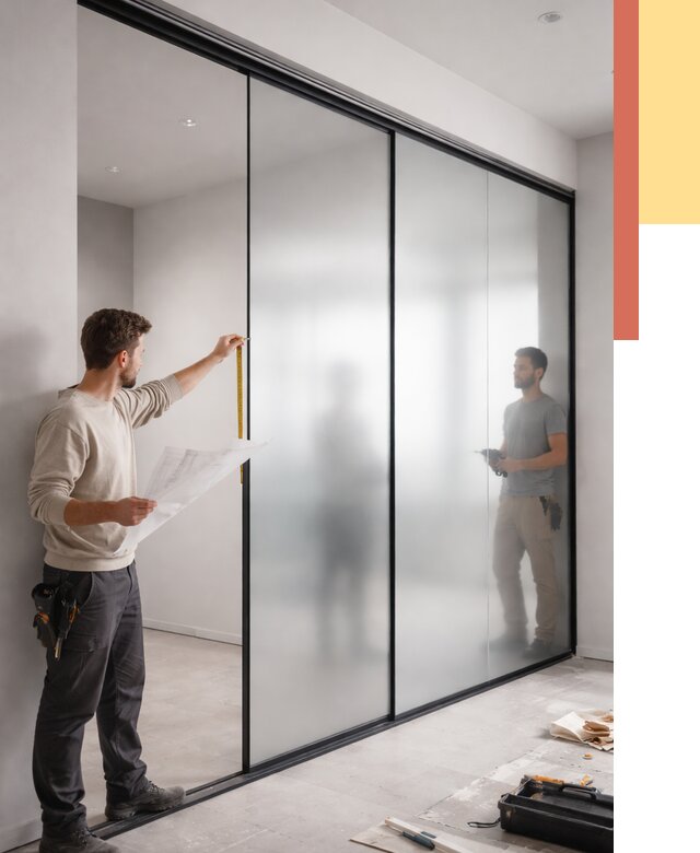 Матовые стеклянные перегородки в Орле от 8605 руб. — монтаж и установка | ОТДЕЛОЧНИК-Орл