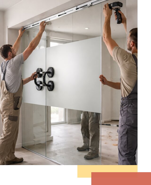 Матовые стеклянные перегородки под ключ в Орле