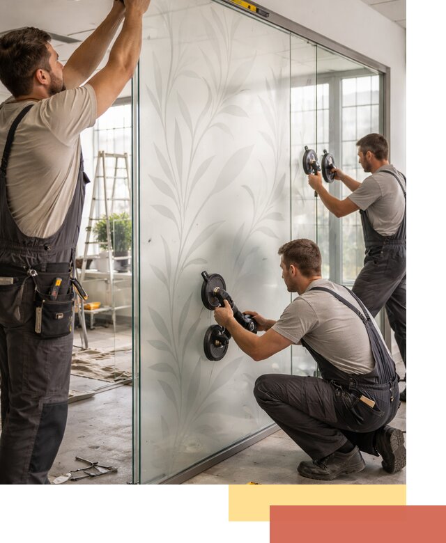 Стеклянные перегородки с рисунком на заказ в Орле