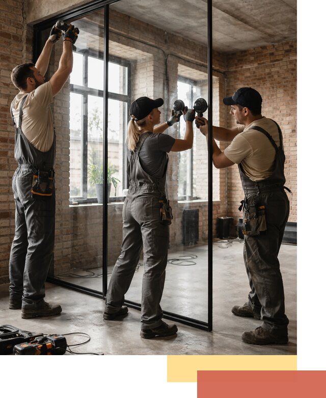 Стеклянные перегородки лофт — изготовление и монтаж в Орле