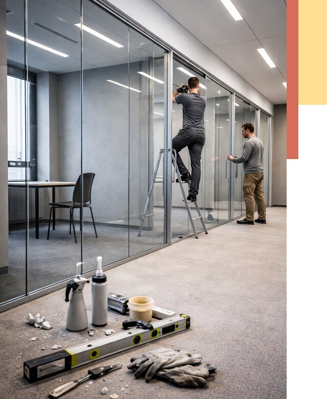 Стеклянные офисные перегородки в Орле от 8605 руб. — монтаж и установка | ОТДЕЛОЧНИК-Орл