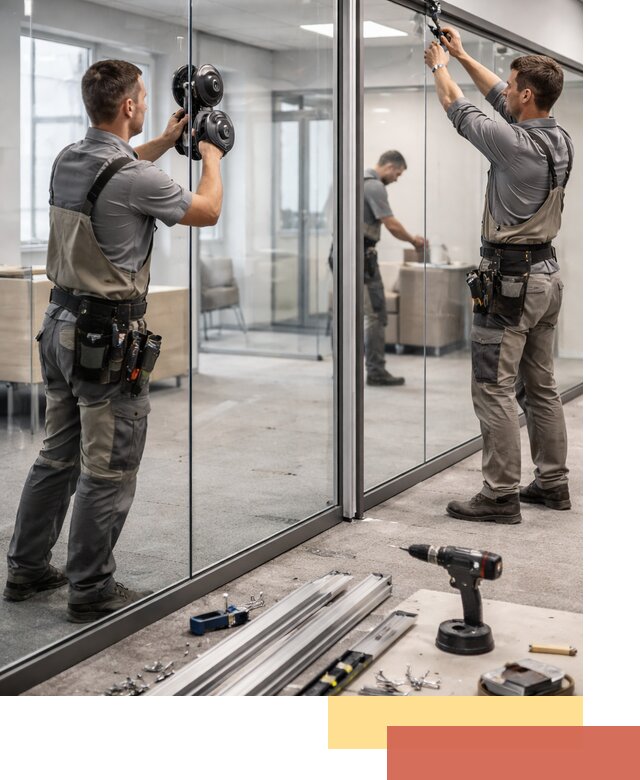 Стеклянные офисные перегородки под ключ в Орле