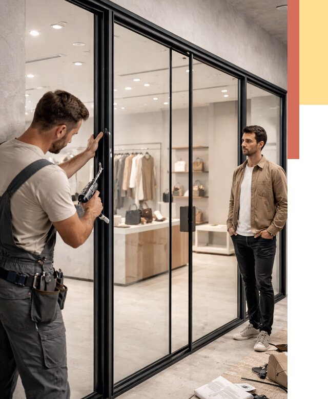 Стеклянные перегородки для магазинов в Орле от 8302 руб. под ключ | ОТДЕЛОЧНИК-Орл