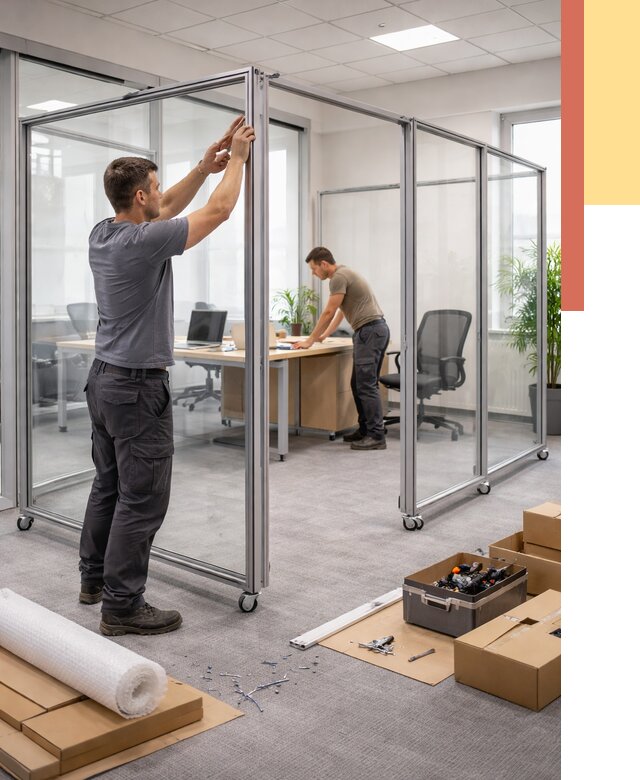 Мобильные офисные перегородки в Орле от 12655 руб. — установка под ключ | ОТДЕЛОЧНИК-Орл